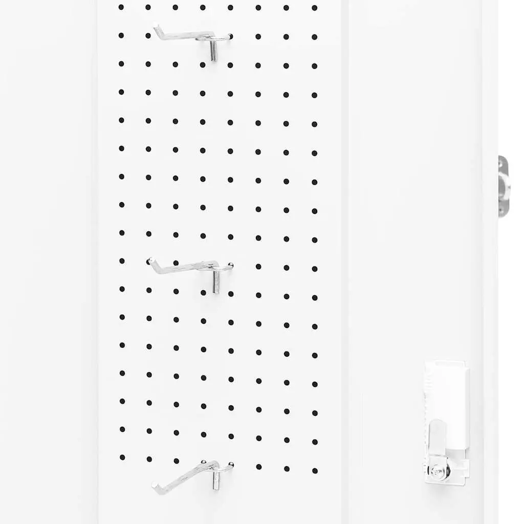 Saddle Cabinet Steel Storage Cupboard 53x53x140 cm White