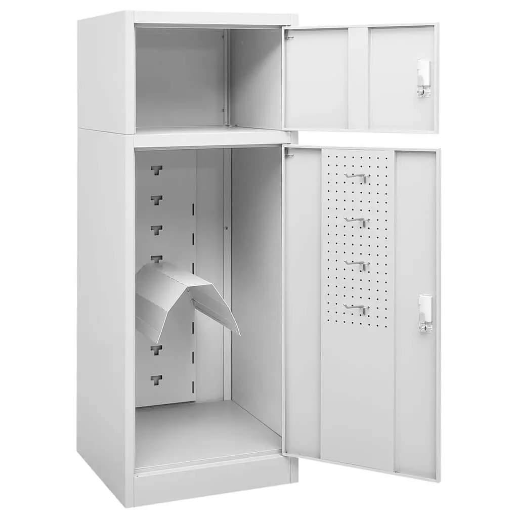 Saddle Cabinet Lockable Doors Equestrian Equipment Storage 53 x 53 x 140 cm Grey