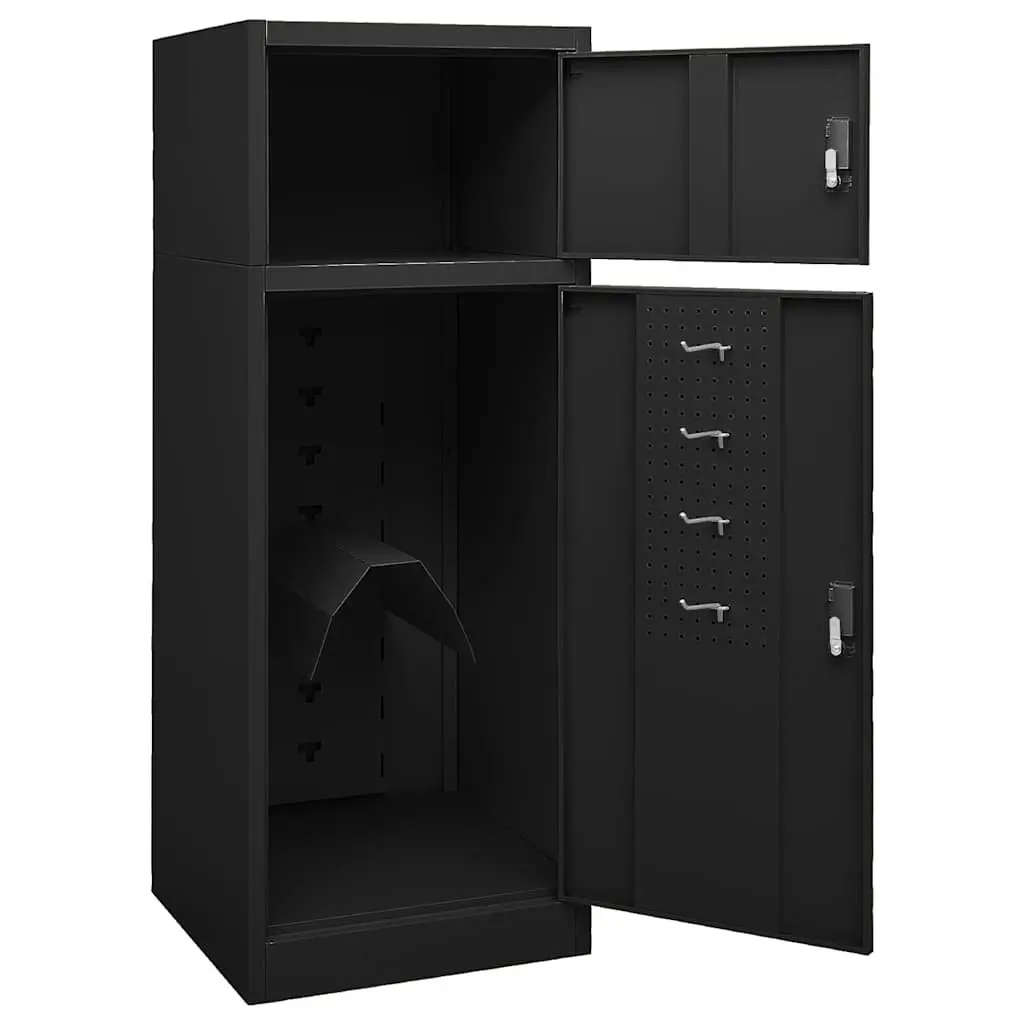 Saddle Cabinet Storage Locker for Horse Tack 53 x 53 x 140 cm Black Steel