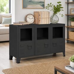 Warm and Reassuring Industrial Sideboard Storage Solution