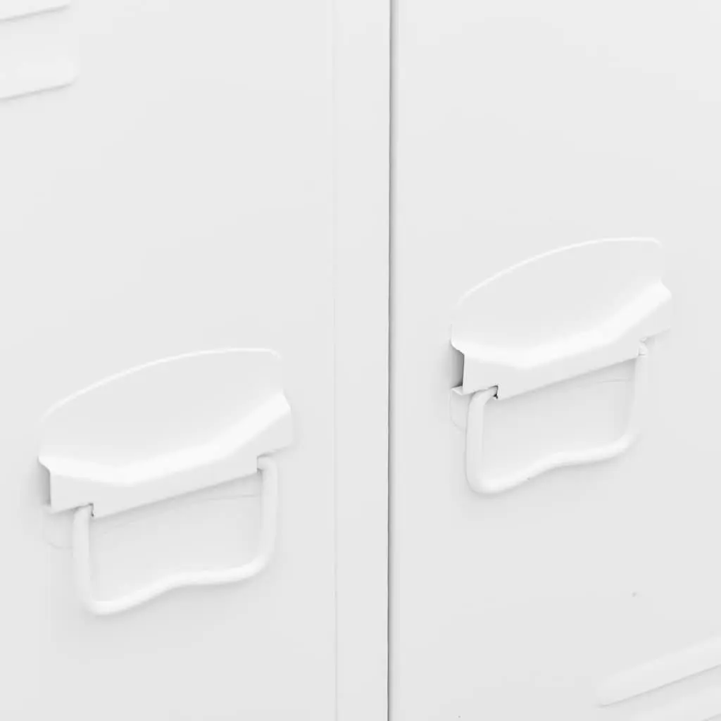 Industrial Storage Wardrobe Cabinet White 2 Drawers 2 Shelves 67W x 35D x 107H cm