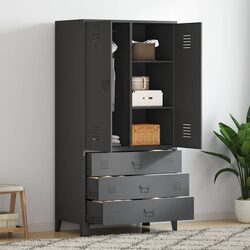 Industrial-Style Metal Wardrobe: Strong and Functional
