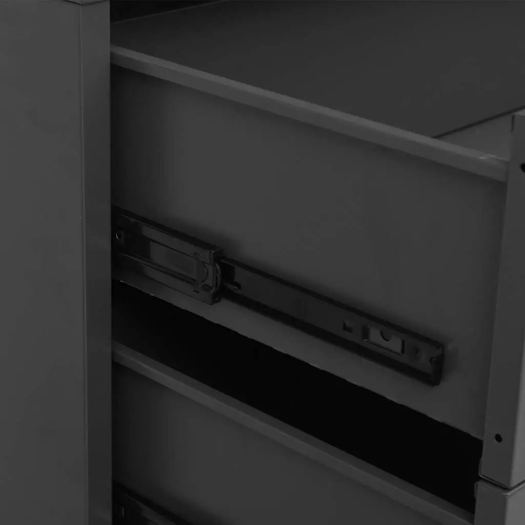 Metal Storage Chest Cabinet 4 Drawer Anthracite Organizer Industrial Style