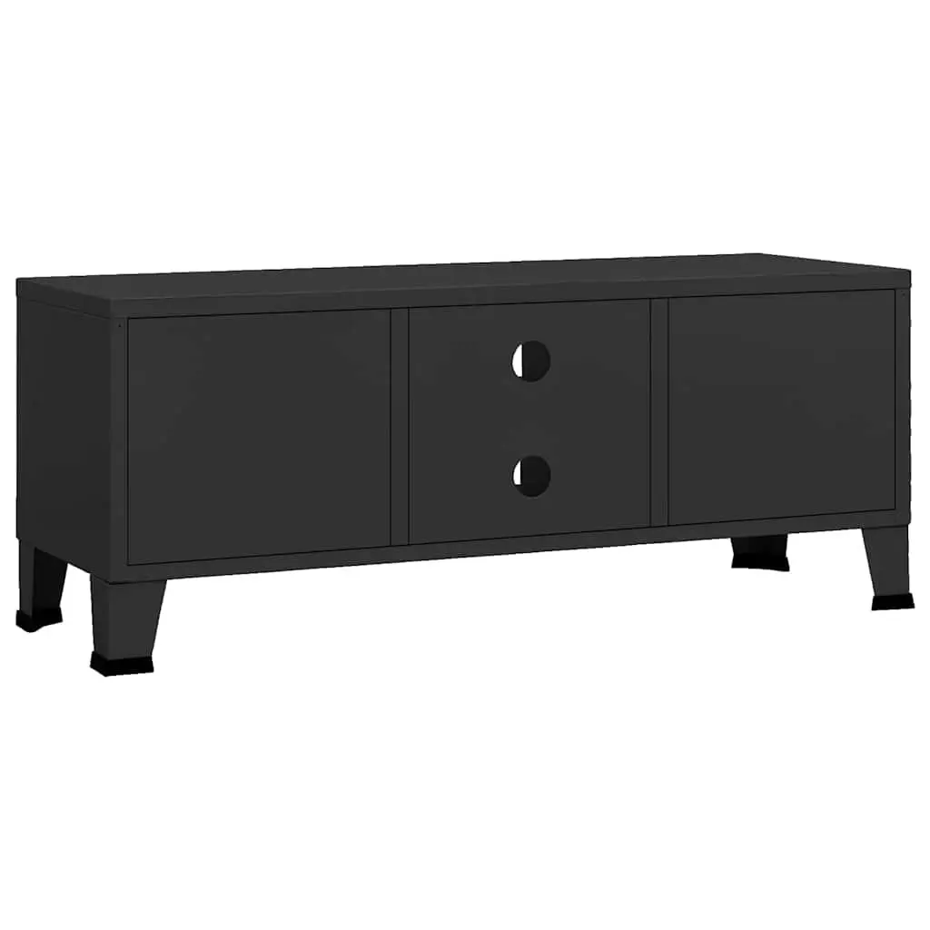 Industrial TV Cabinet in Black Metal