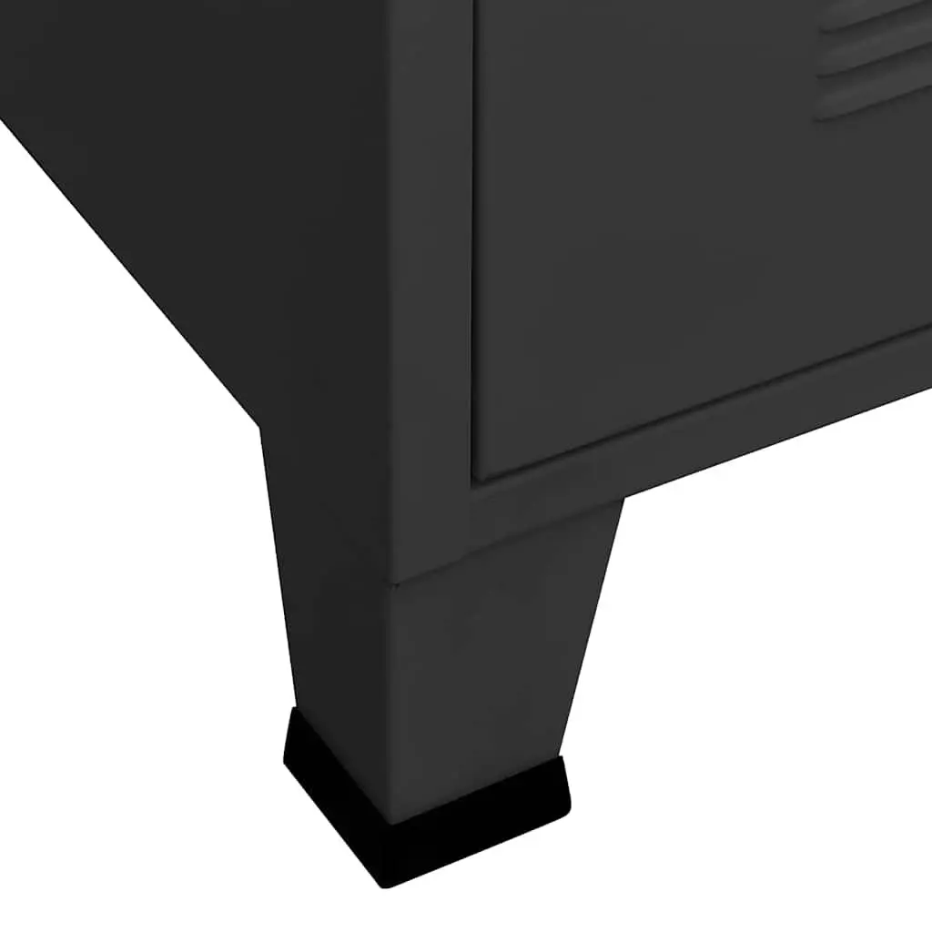 Industrial TV Cabinet in Black Metal
