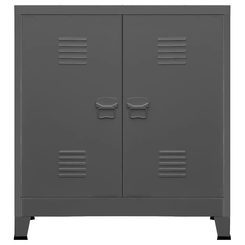 Industrial Storage Chest Anthracite 90x40x100cm Steel Cabinet with Shelves