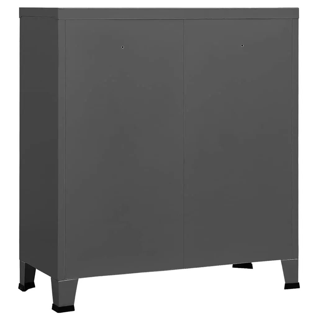 Industrial Storage Chest Anthracite 90x40x100cm Steel Cabinet with Shelves