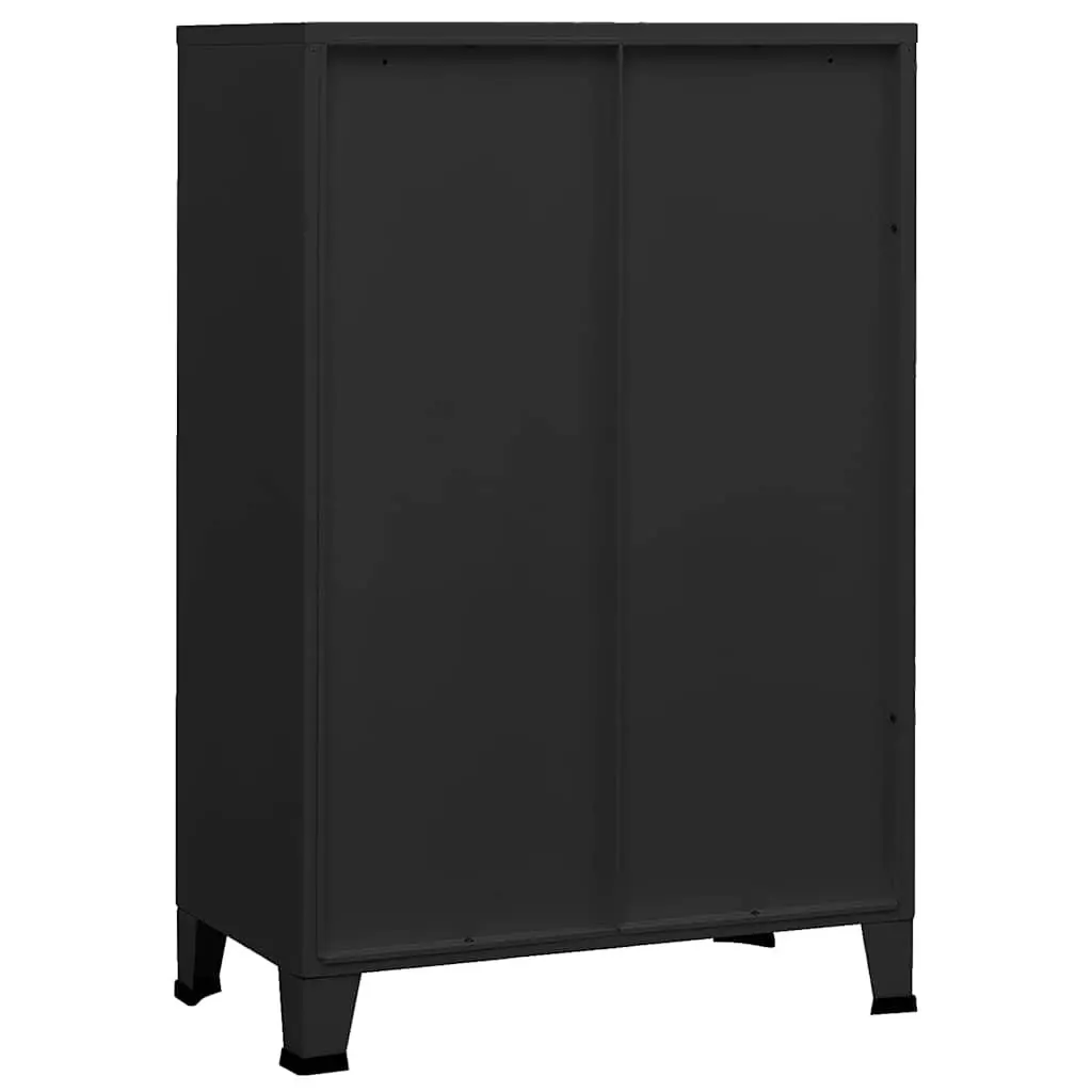 Industrial Storage Chest 6-Door Metal Cabinet Black Organiser 75 x 40 x 115 cm