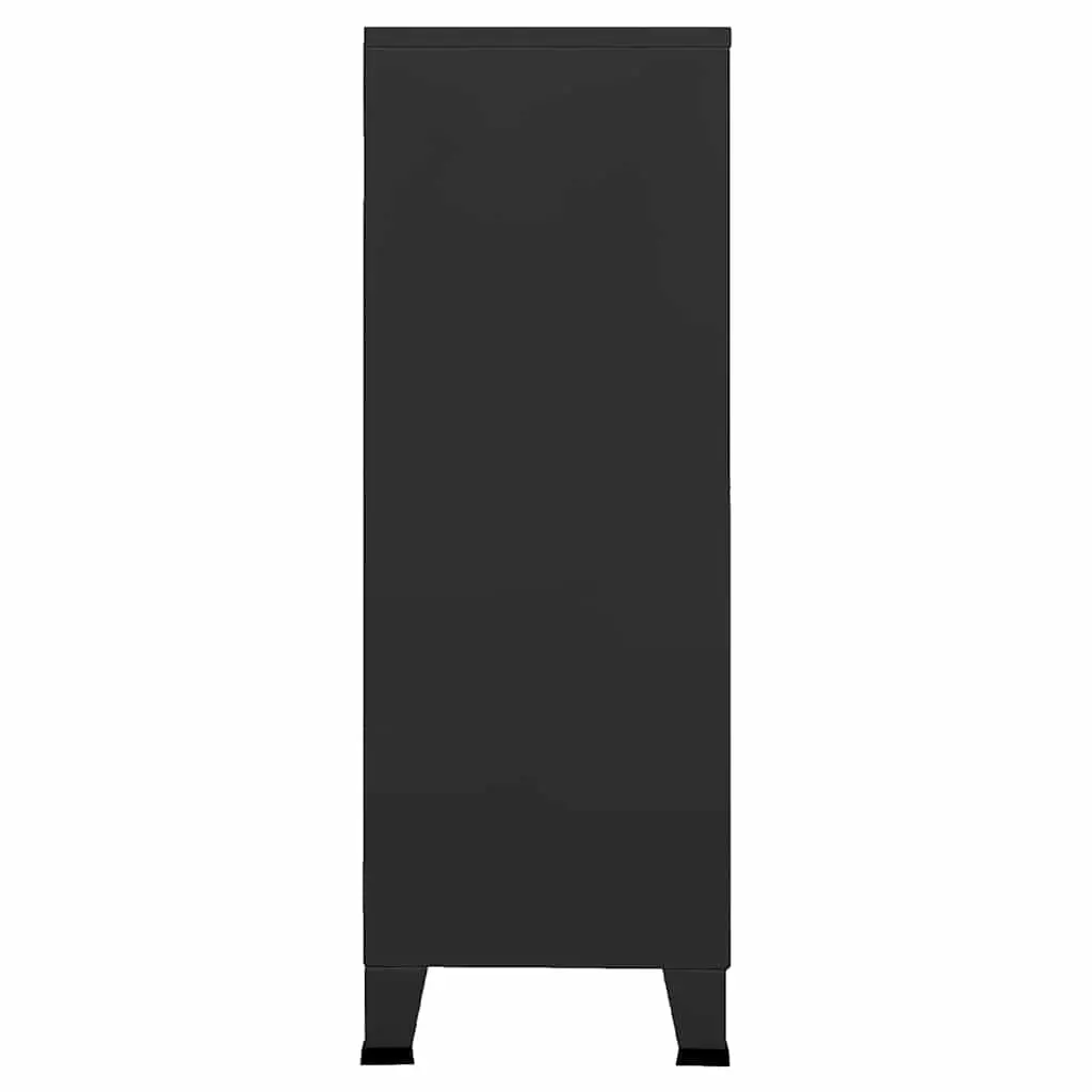 Industrial Storage Chest 6-Door Metal Cabinet Black Organiser 75 x 40 x 115 cm