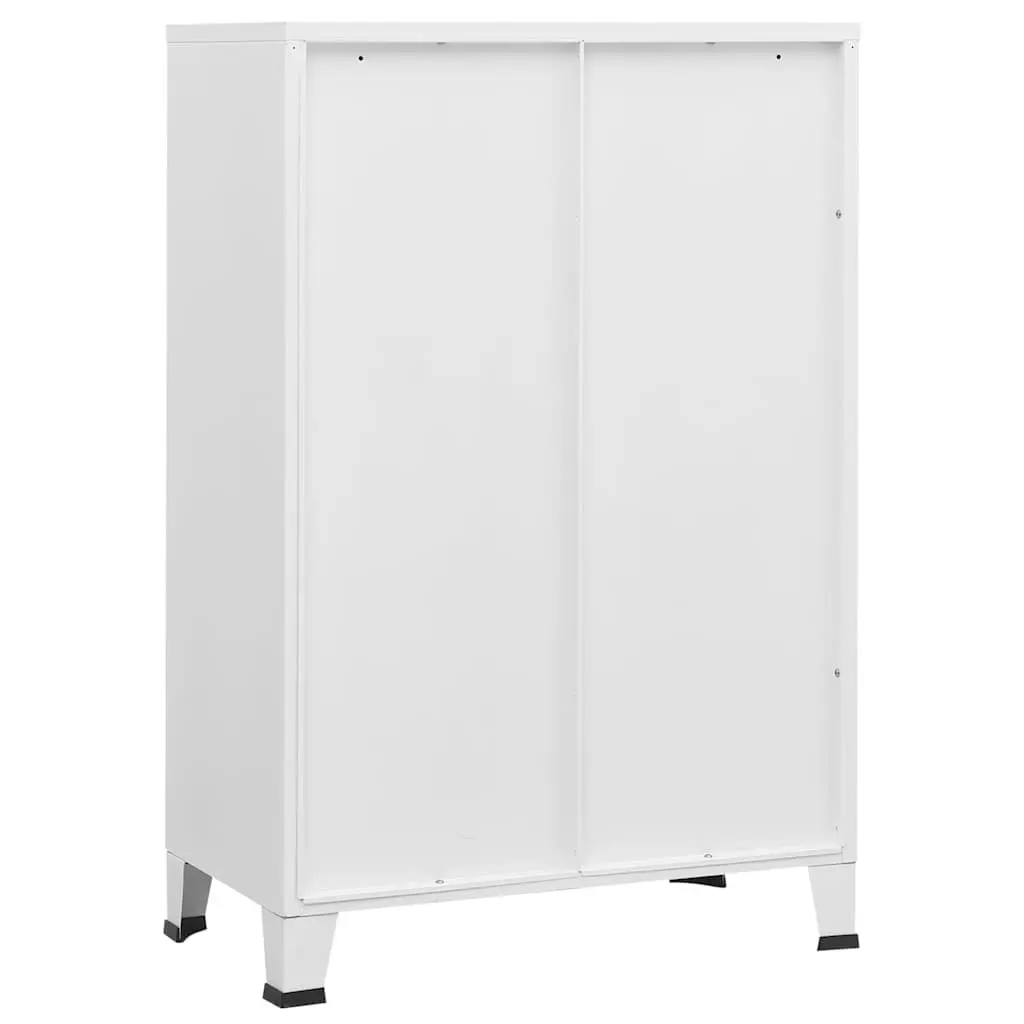 Industrial Storage Chest 6 Door Metal Cabinet White Organiser