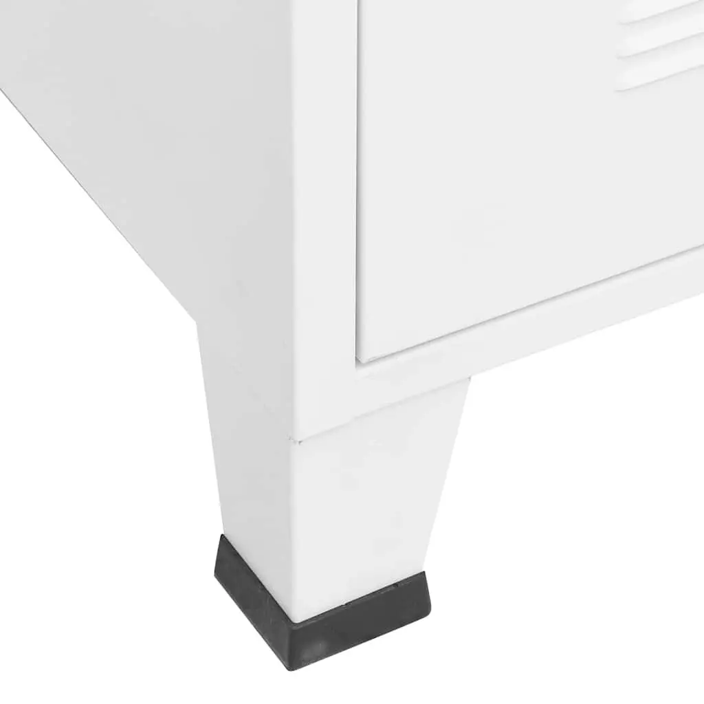 Industrial Storage Chest 6 Door Metal Cabinet White Organiser