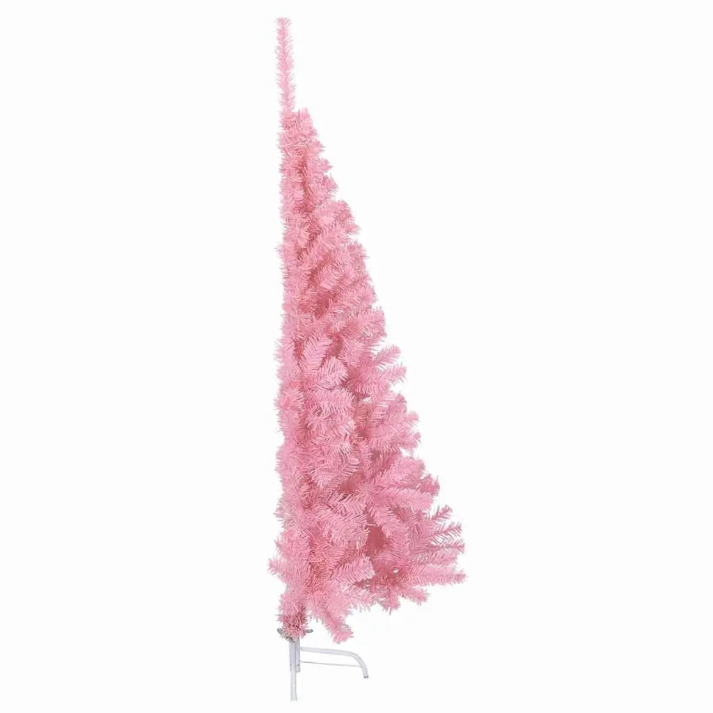 Pre-lit Artificial Christmas Tree Cone Shaped Pink 120cm Holiday Decoration