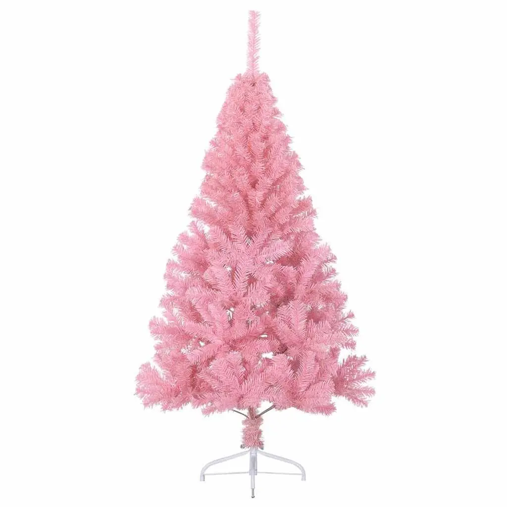 Artificial Christmas Tree Pre-lit 150cm Pink Cone Shape Indoor
