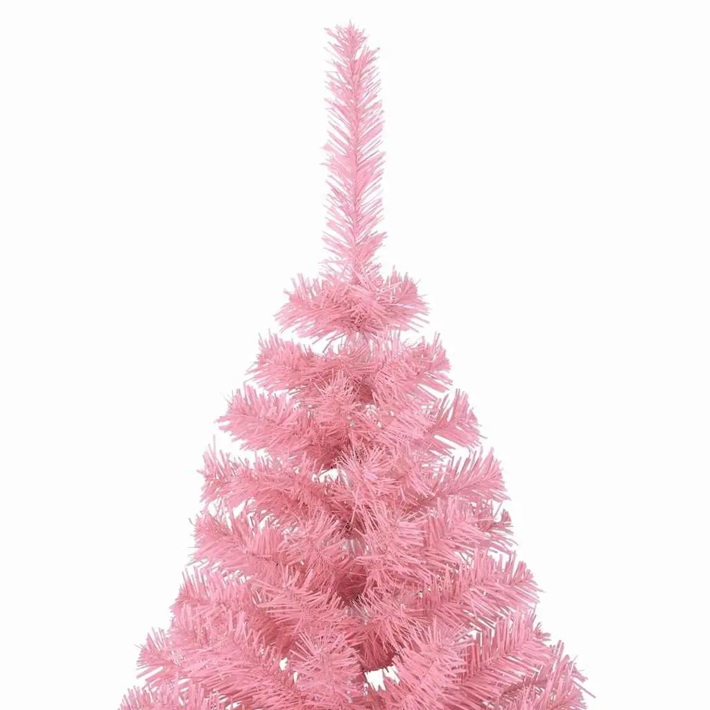 Artificial Pre-lit Christmas Tree 210cm Cone Shape Pink Indoor Outdoor