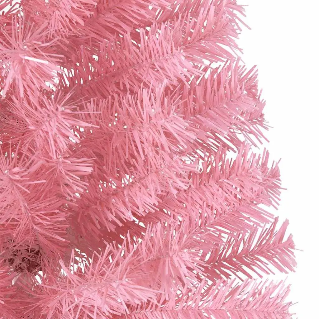 Artificial Christmas Tree Pre-lit 240cm Pink Cone Shape Indoor