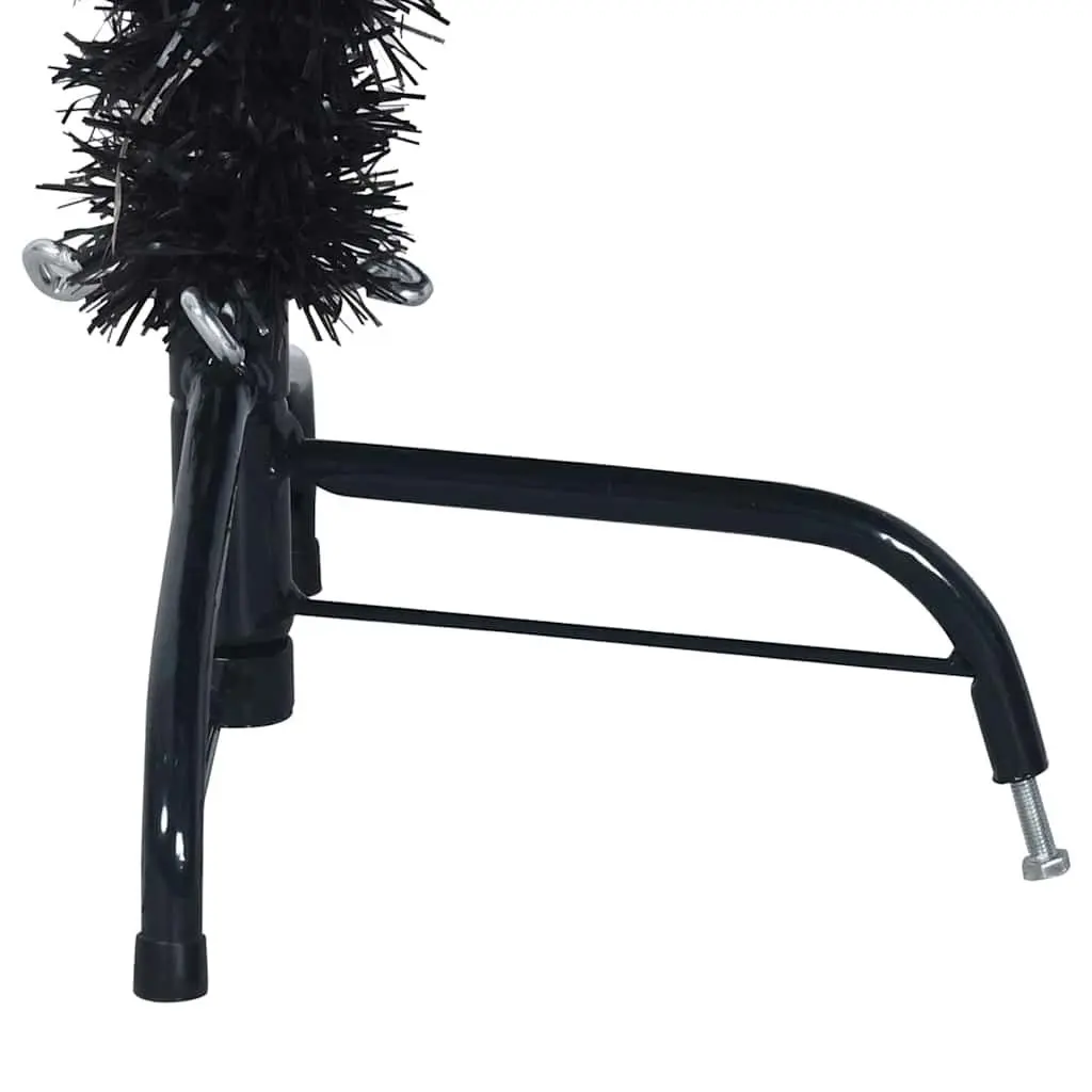 Artificial Christmas Tree Pre-lit 120cm Black Cone LED Warm White Lights Indoor