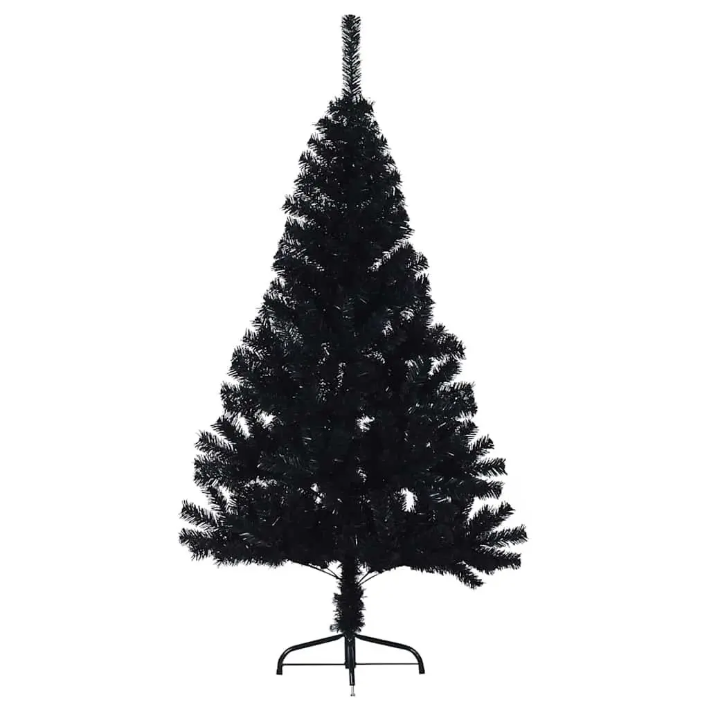 Artificial Christmas Tree Pre-lit 150cm Black Cone LED Warm White Lights Indoor