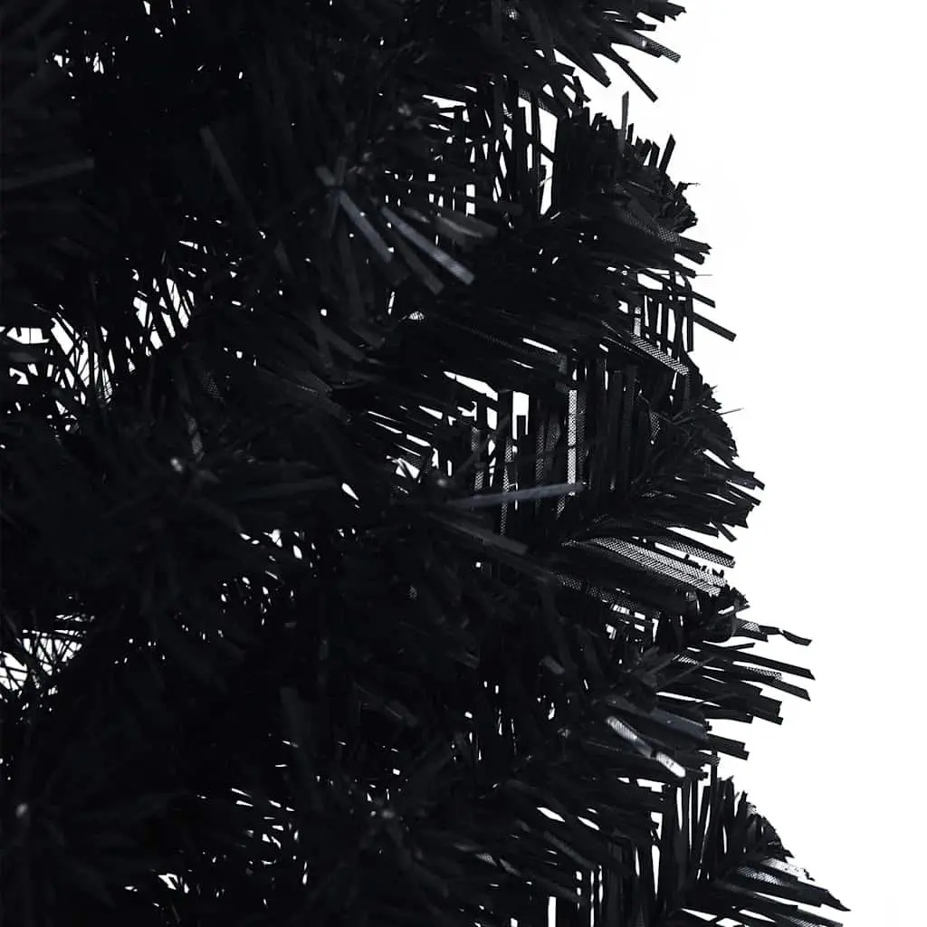 Artificial Christmas Tree Pre-lit 150cm Black Cone LED Warm White Lights Indoor