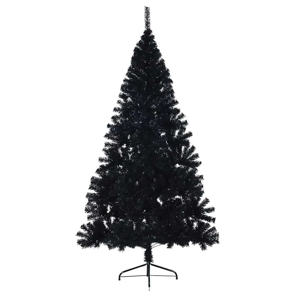 Artificial Christmas Tree Pre-lit 180cm Cone Shape Black Indoor Outdoor