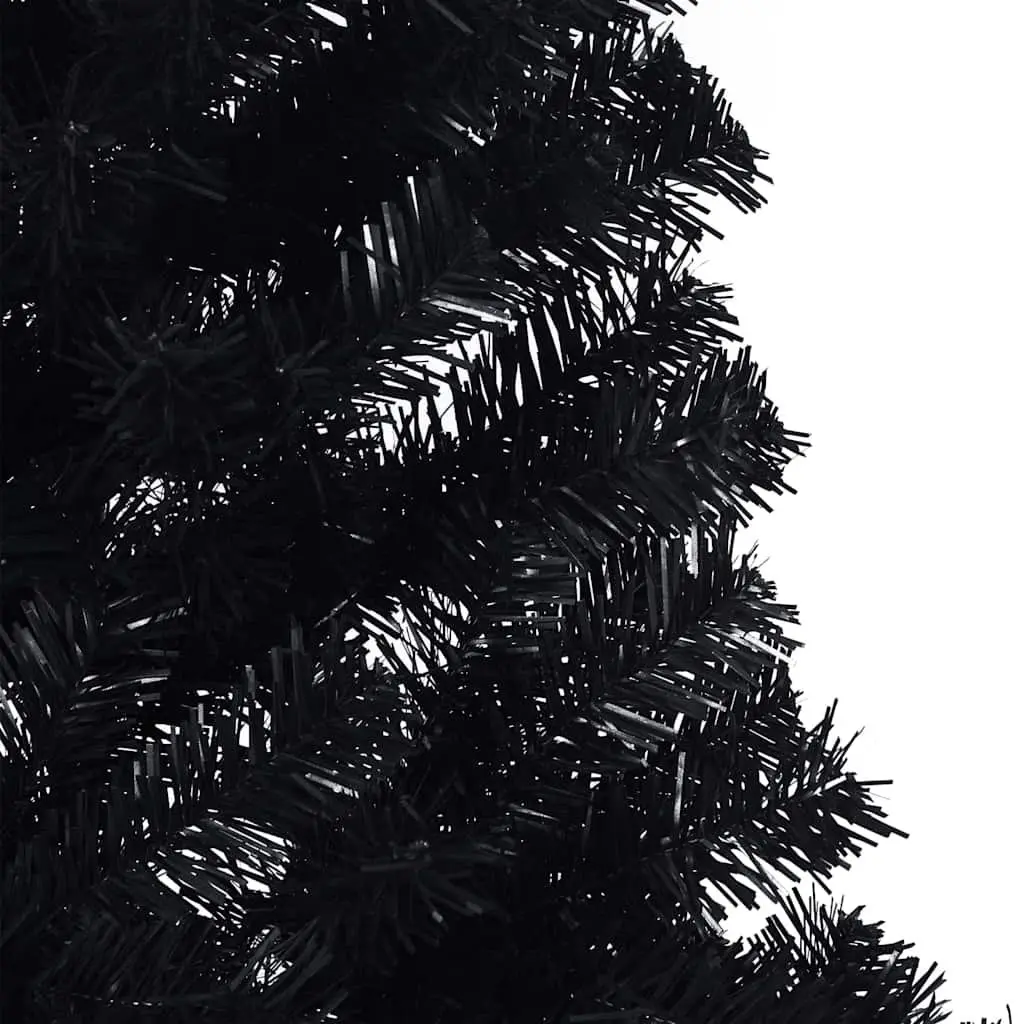 Artificial Christmas Tree Pre-lit 180cm Cone Shape Black Indoor Outdoor