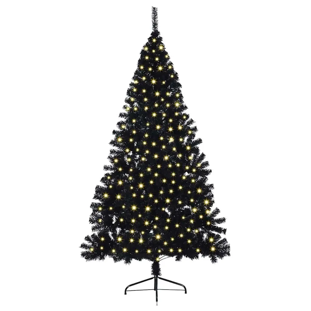 Black Cone Christmas Tree 240cm Artificial Pre-lit Warm White LED Lights Indoor Outdoor Decoration