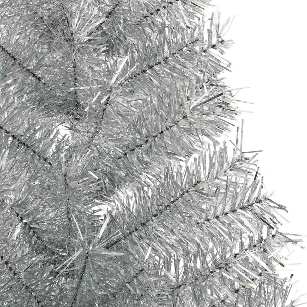 Artificial Christmas Tree Pre-lit 180cm Silver Cone LED Warm White Lights