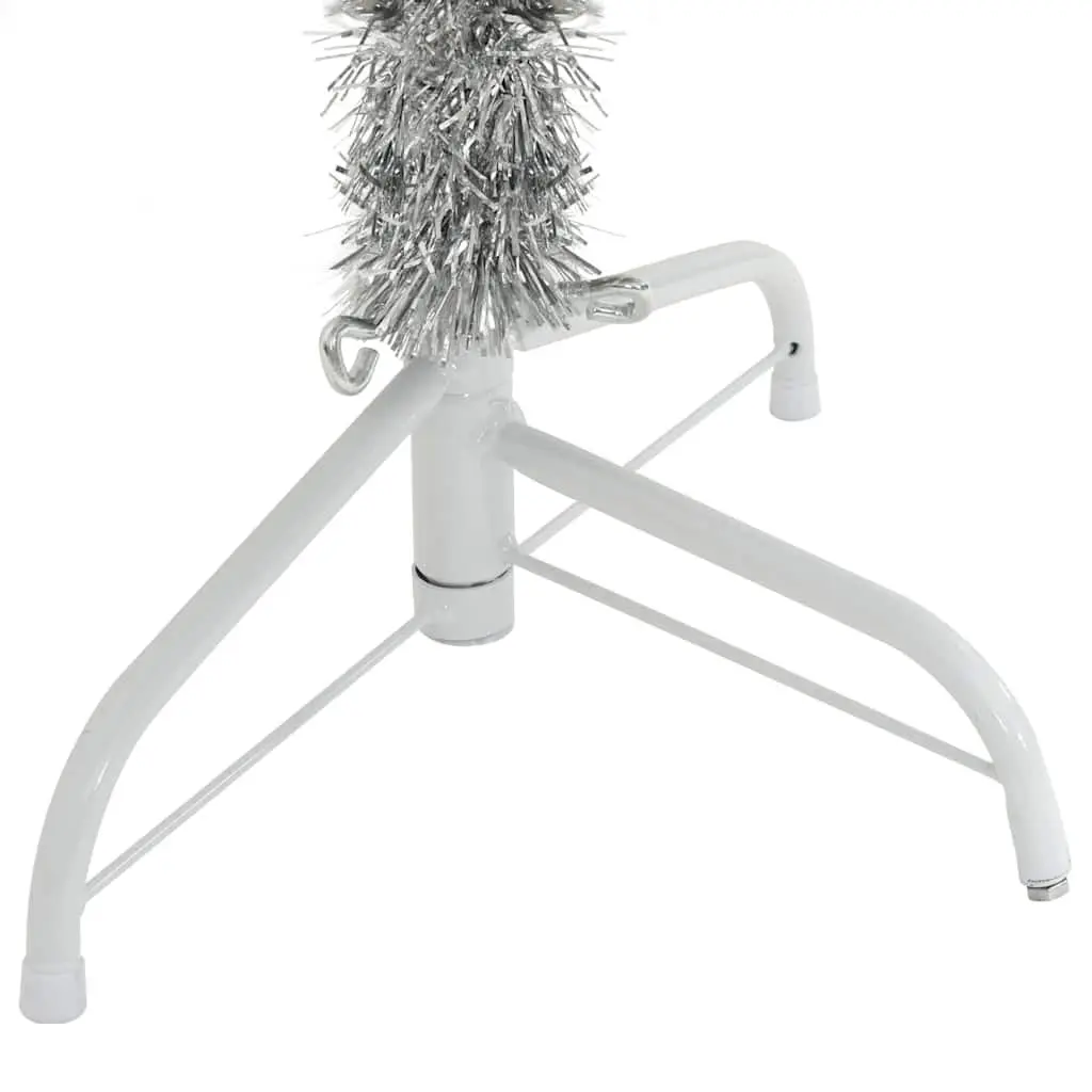 Artificial Christmas Tree Pre-lit 180cm Silver Cone LED Warm White Lights
