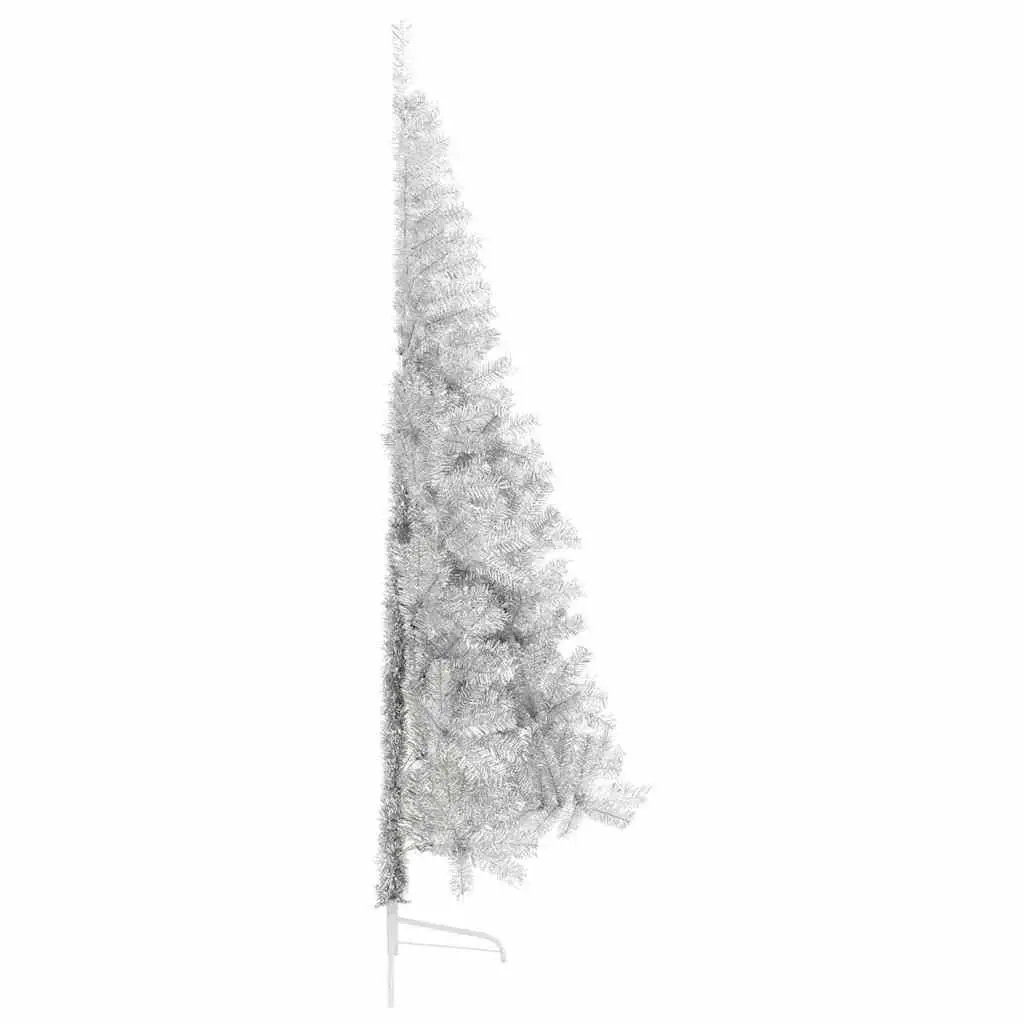 Artificial Christmas Tree Pre-lit 240cm Silver Cone LED Warm White Lights