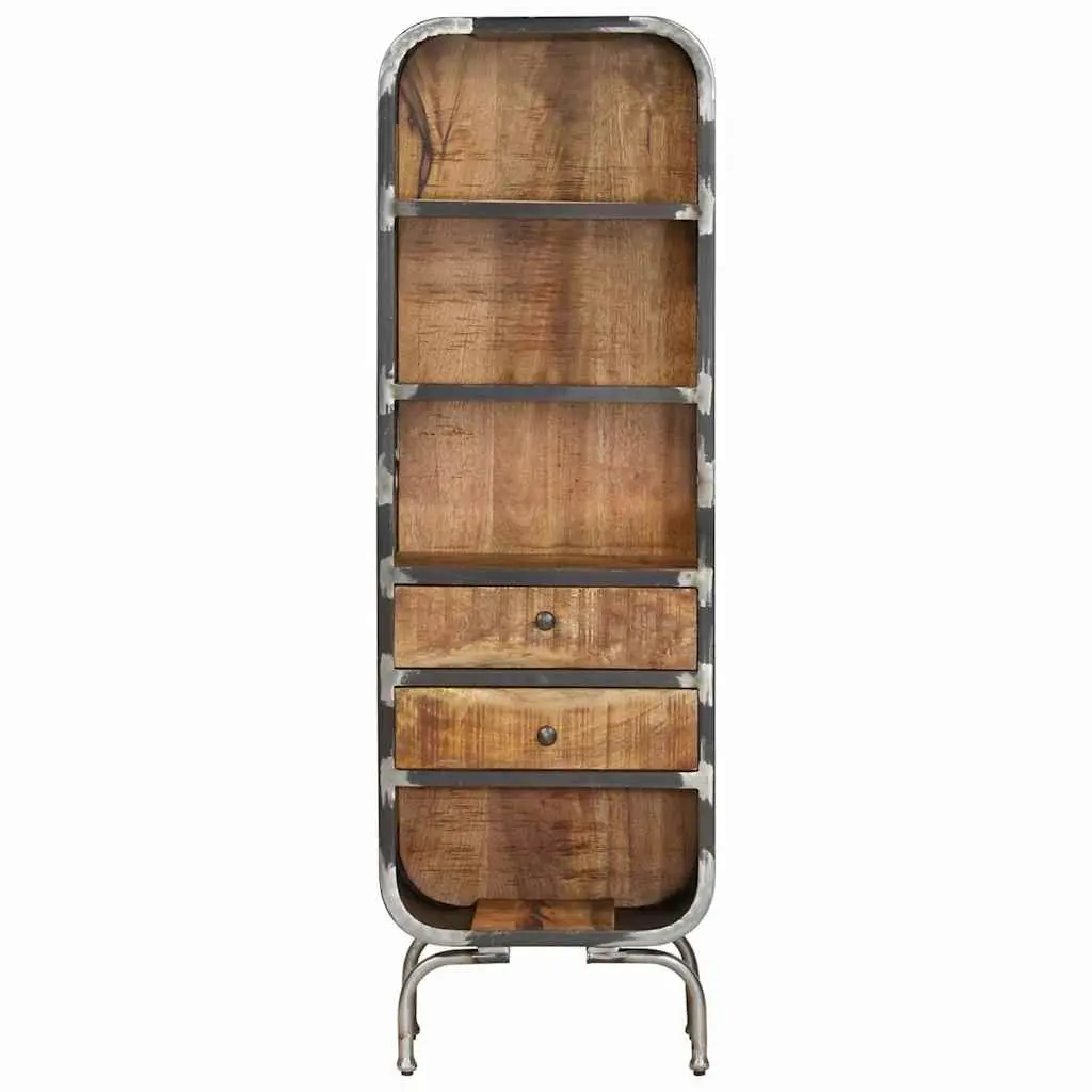 Highboard Cabinet Solid Mango Wood Brown 2 Drawers 4 Shelves Storage Display Unit