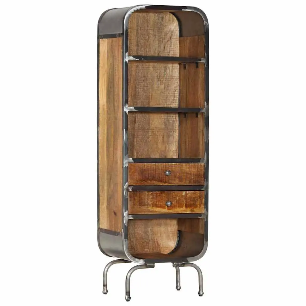 Highboard Cabinet Solid Mango Wood Brown 2 Drawers 4 Shelves Storage Display Unit