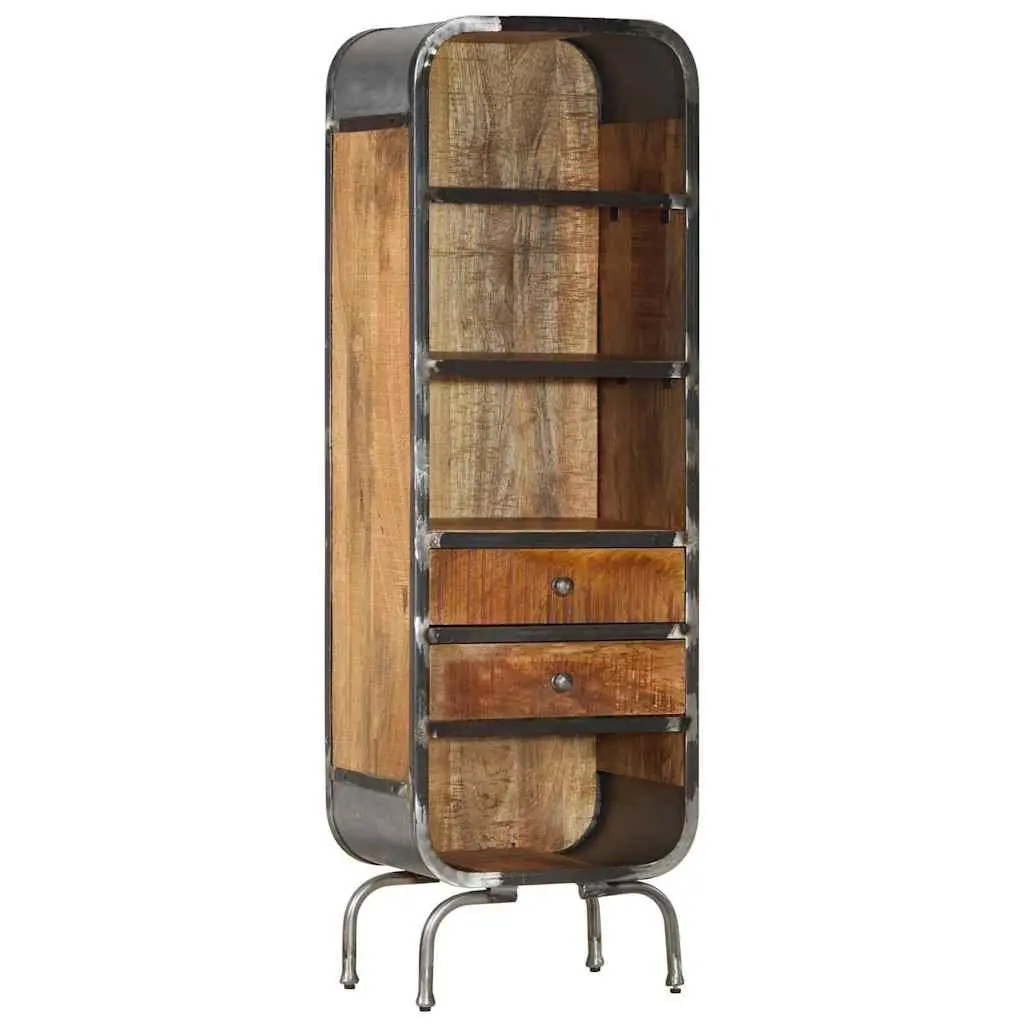 Highboard Cabinet Solid Mango Wood Brown 2 Drawers 4 Shelves Storage Display Unit