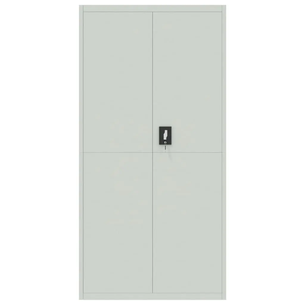 Grey Steel File Cabinet with Lock and Shelves