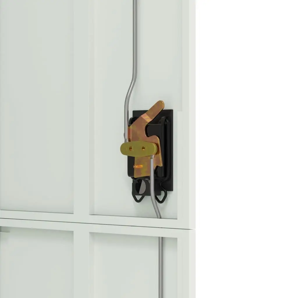 Grey Steel File Cabinet with Lock and Shelves