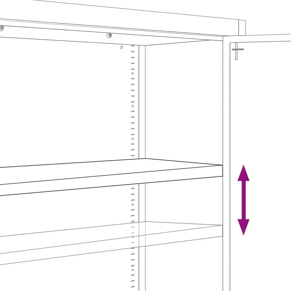 Grey Steel File Cabinet with Lock and Shelves