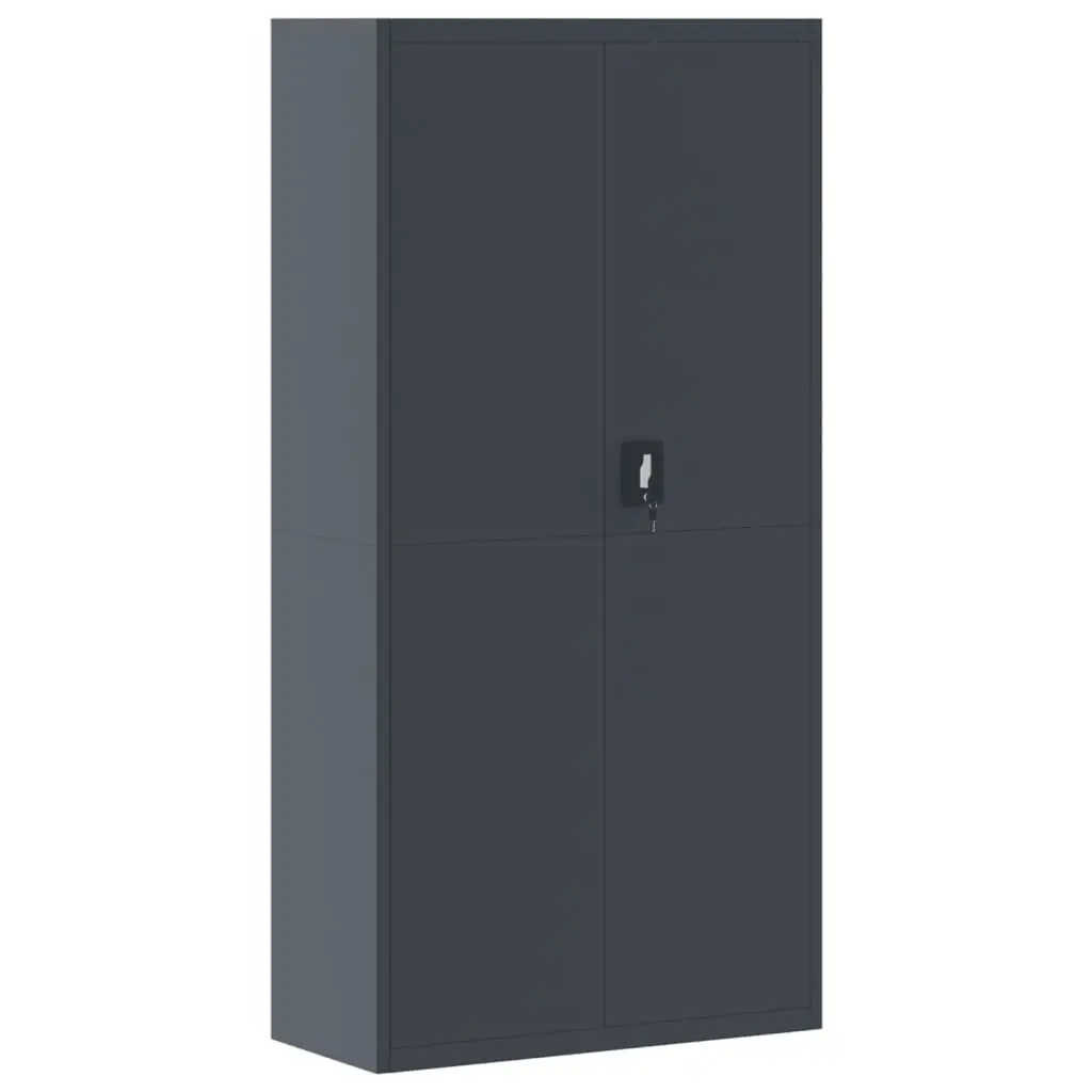 File Cabinet Lockable 90x40x180cm Anthracite Steel Adjustable Shelves