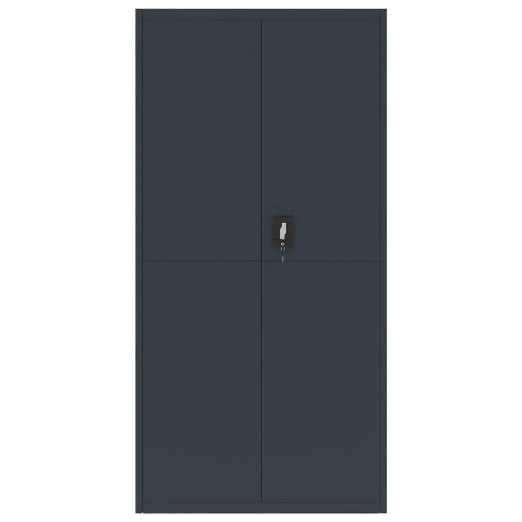 File Cabinet Lockable 90x40x180cm Anthracite Steel Adjustable Shelves