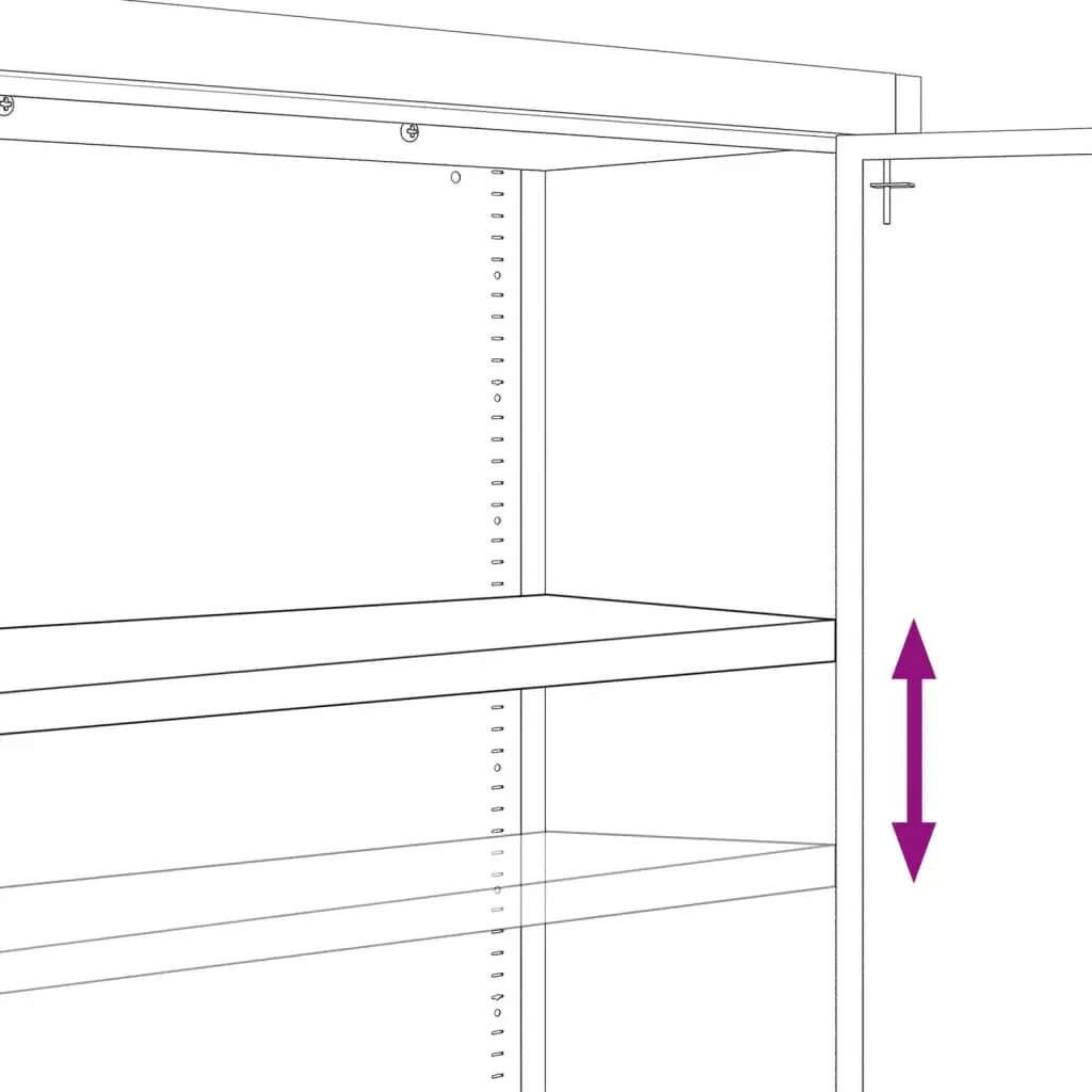File Cabinet Lockable 90x40x180cm Anthracite Steel Adjustable Shelves