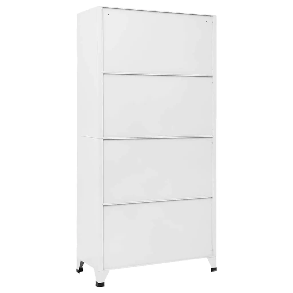 Locker Cabinet Storage Unit Lockable Compartments 90W x 45D x 180H cm White Steel