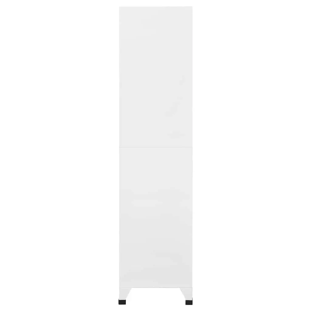 Locker Cabinet Storage Unit Lockable Compartments 90W x 45D x 180H cm White Steel