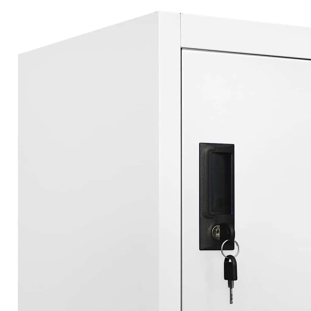 Locker Cabinet Storage Unit Lockable Compartments 90W x 45D x 180H cm White Steel