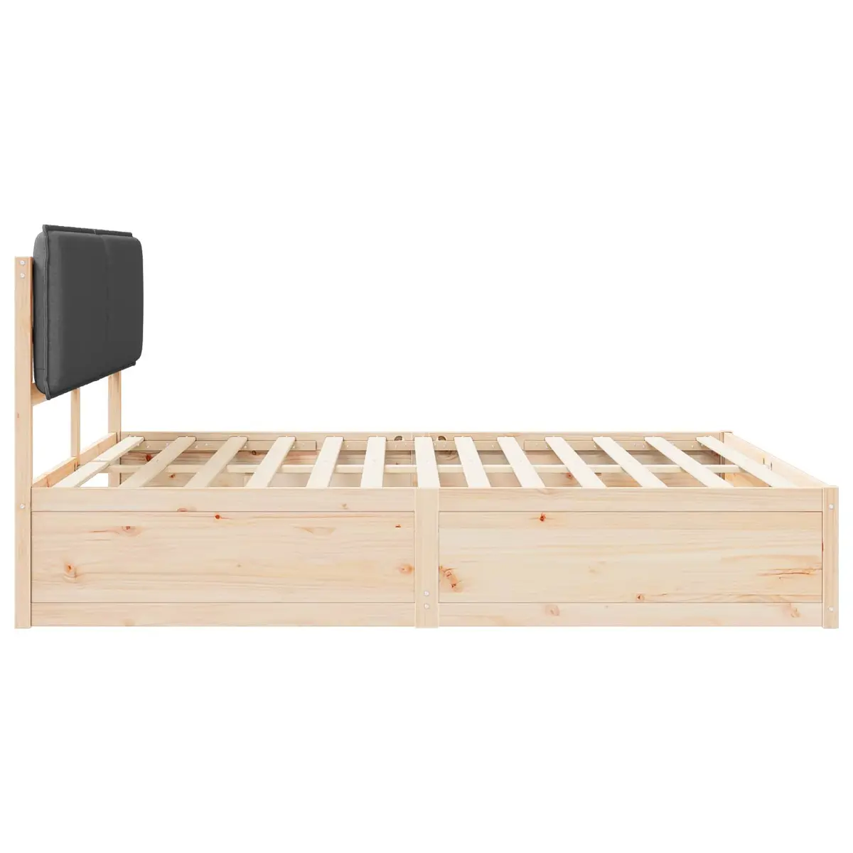 Bed Frame with Upholstered Headboard Grey 180 x 200 cm Modern Bedroom Furniture