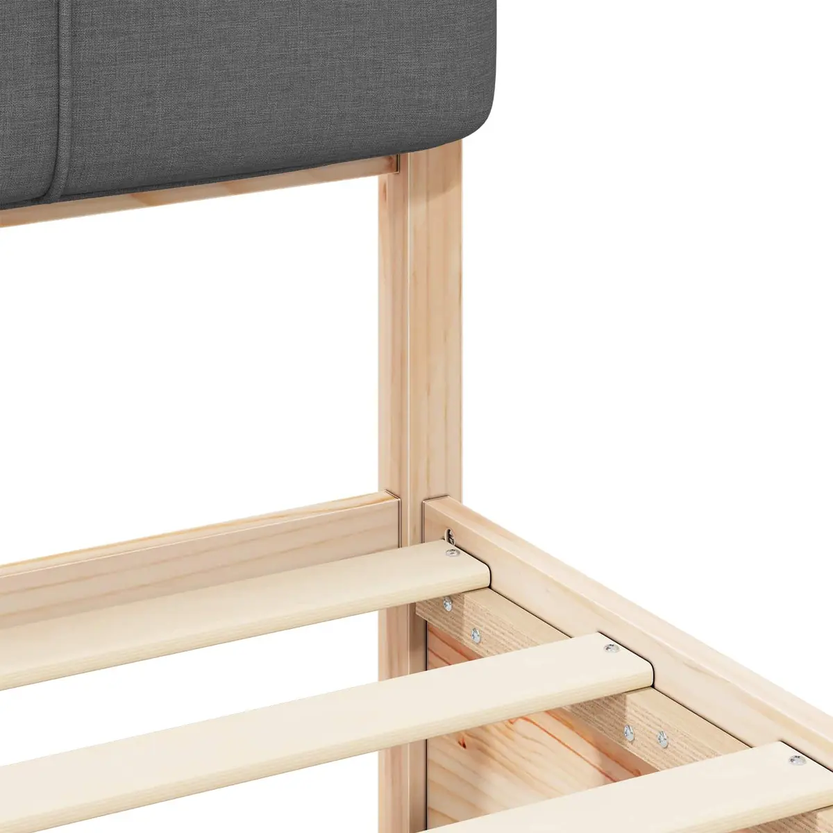 Bed Frame Upholstered Headboard 180 x 200 cm Grey Modern