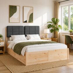 Comfortable and Reliable Grey Upholstered Bed Frame