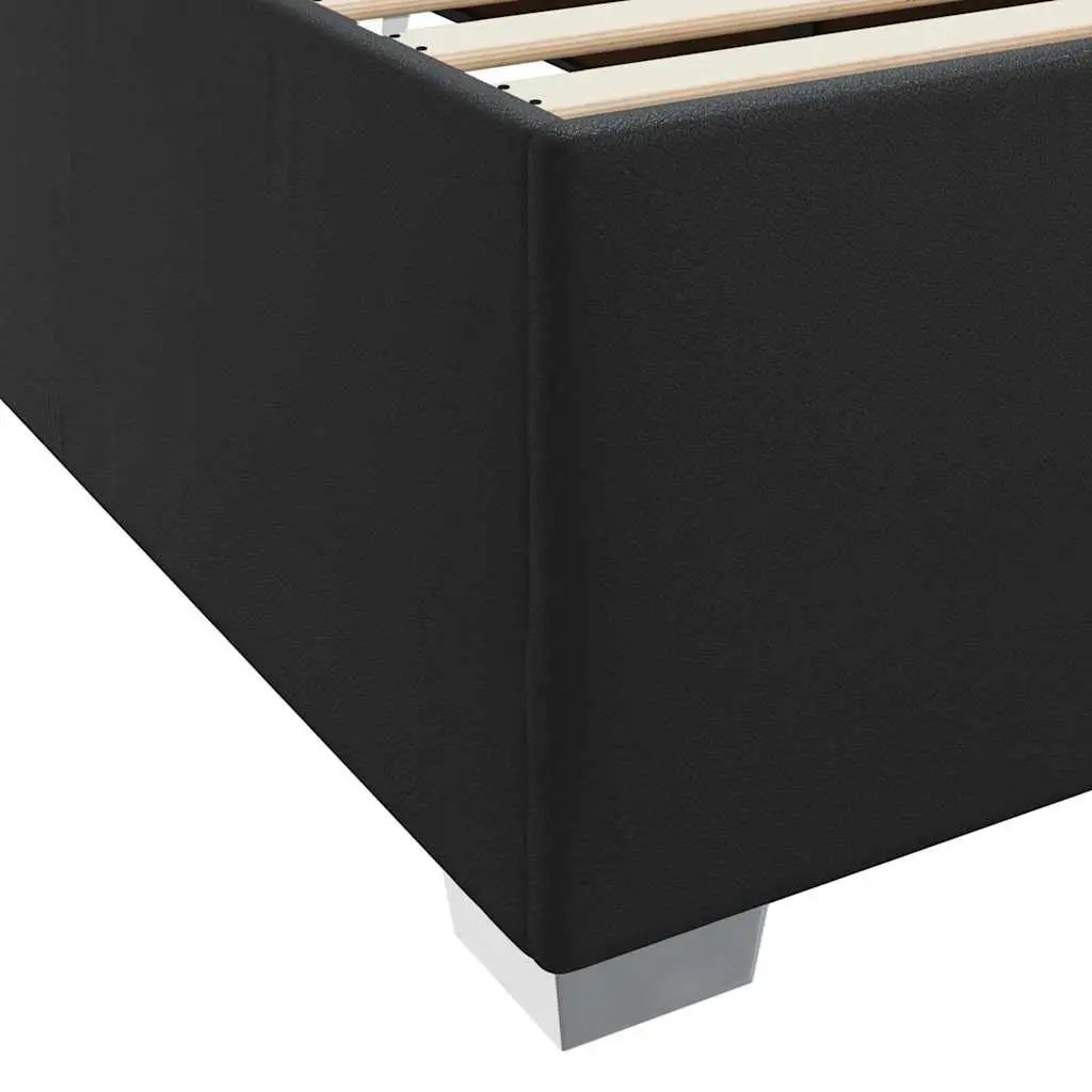 Bed Frame with Mattress Black 90 x 190 cm Modern Bedroom Furniture Fabric