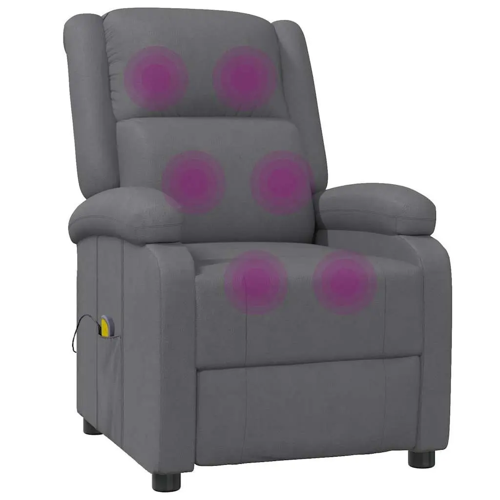 Electric Massage Chair Grey Reclining Vibration 3 Positions