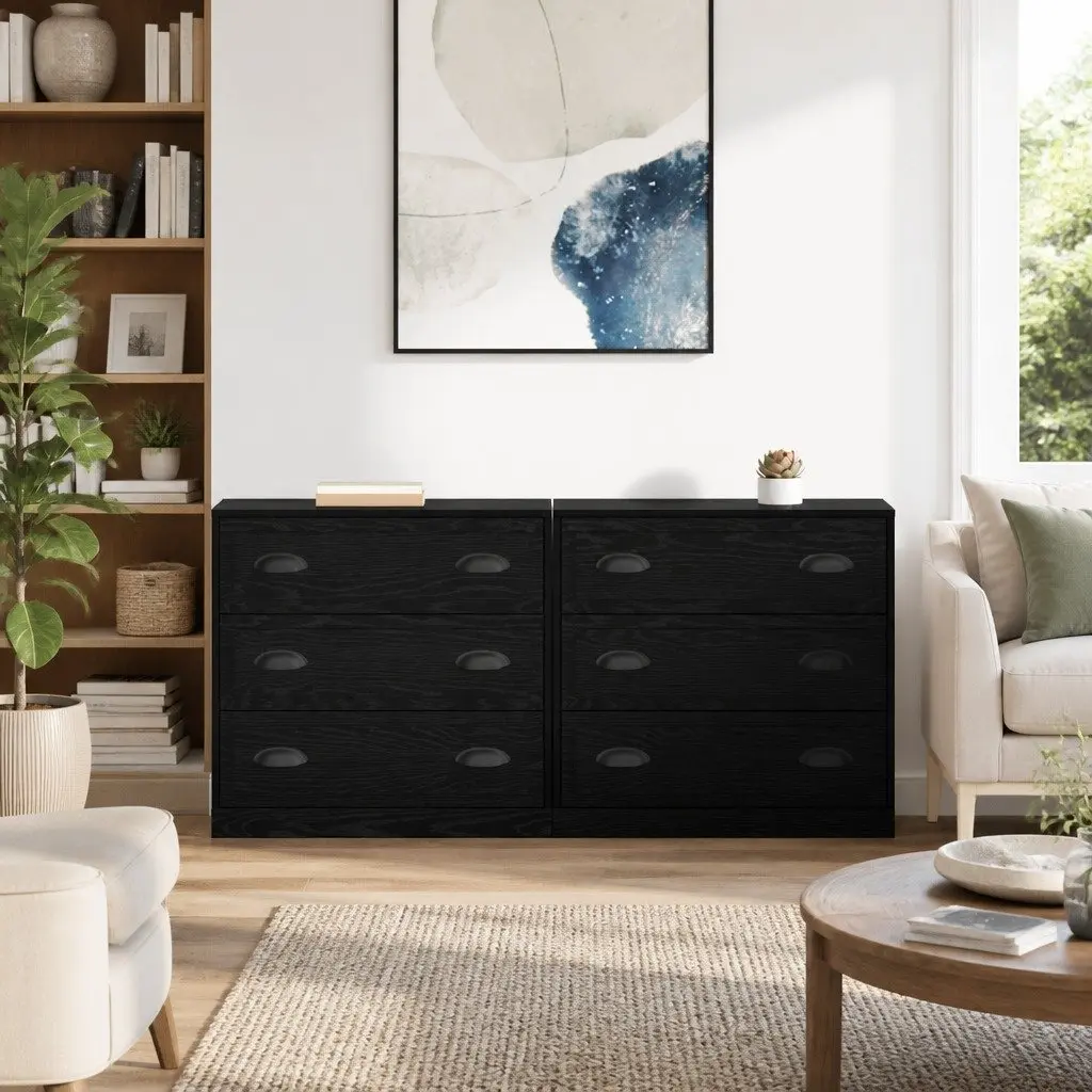 Sideboard Black Modern Storage Cabinet 70 x 35.5 x 67.5 cm Engineered Wood