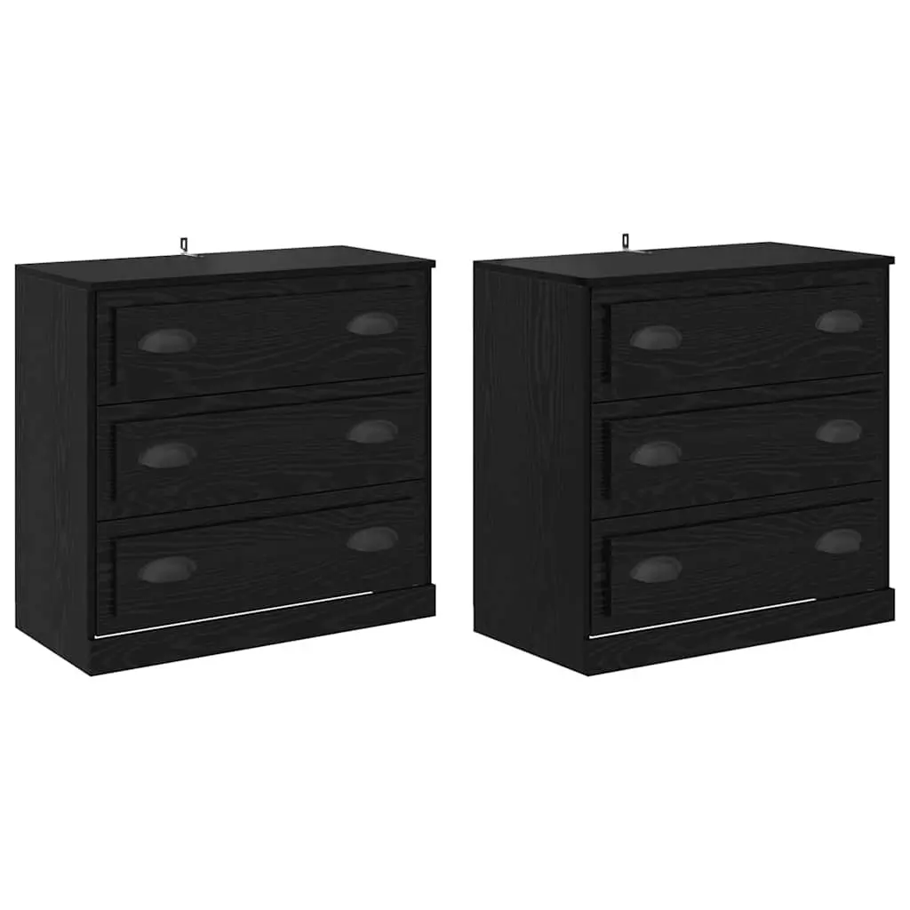 Sideboard Black Modern Storage Cabinet 70 x 35.5 x 67.5 cm Engineered Wood