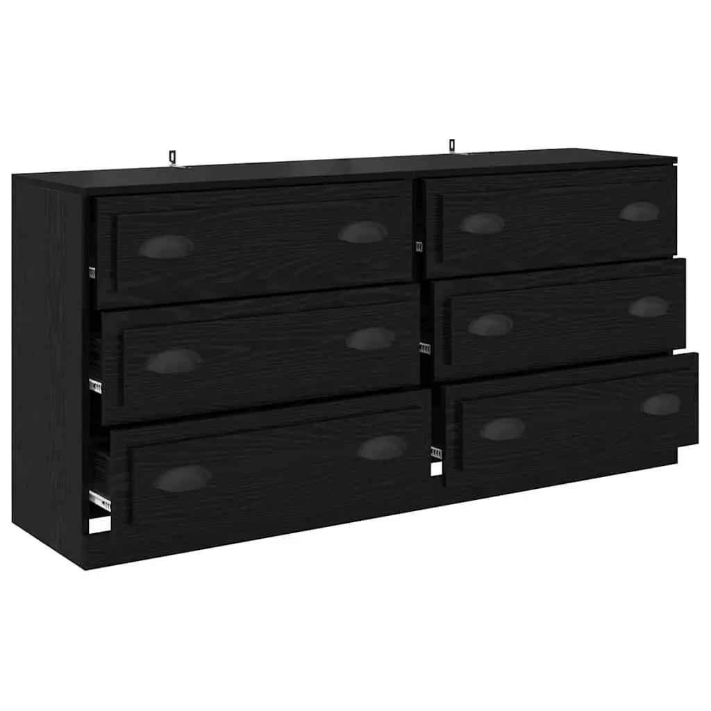 Sideboard Black Modern Storage Cabinet 70 x 35.5 x 67.5 cm Engineered Wood