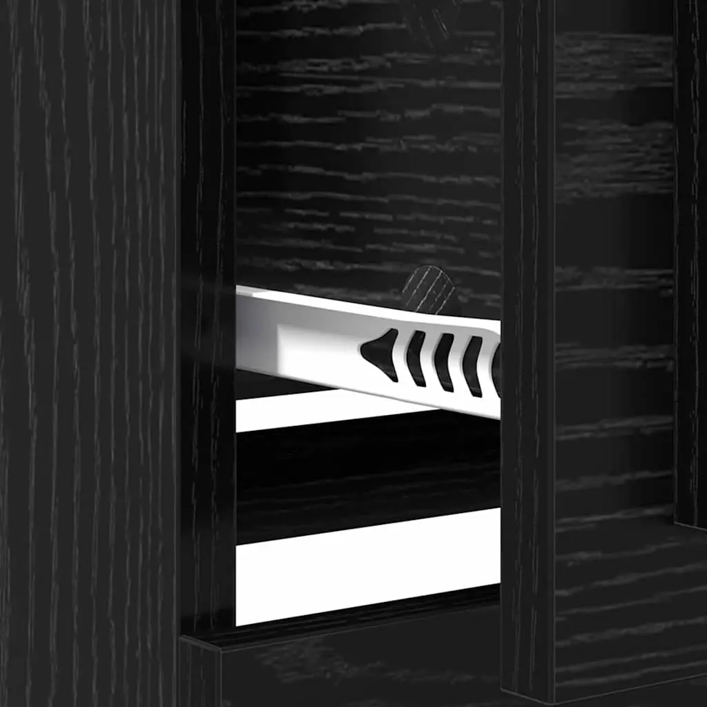 Sideboard Black Modern Storage Cabinet 70 x 35.5 x 67.5 cm Engineered Wood