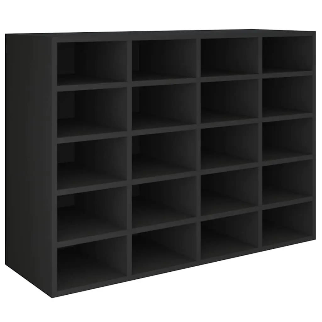 Shoe Rack Organiser 20 Compartments Storage Cabinet Wall Mount Black